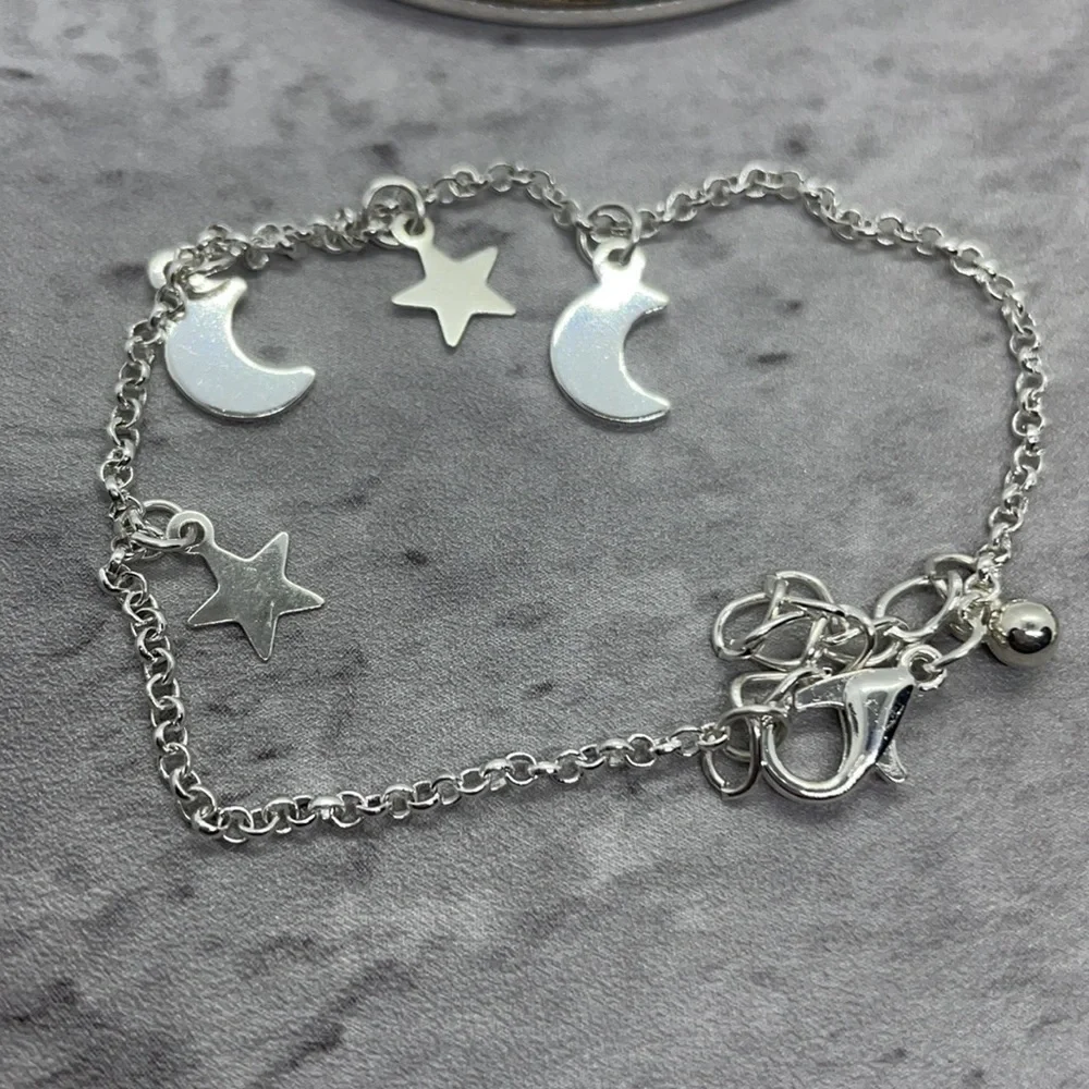 Silver Moon And Star Four Piece Bracelet Set - Picture 4 of 12